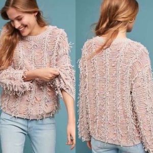 Pink fringe sweater